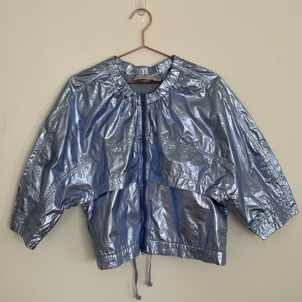 Adidas by Stella McCartney Metallic Foil Cropped Jacket